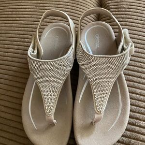 Women's AETREX Rhinestone Sandals - Gold